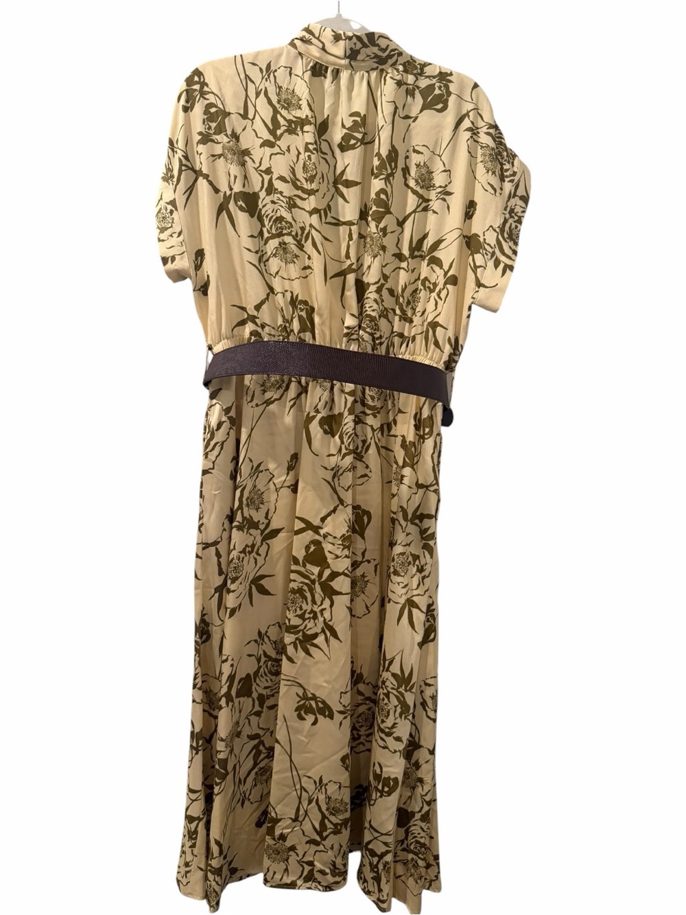 Donna Karan New York Floral Midi Dress Beige Olive Size size 14 NWT - Picture 12 of 13